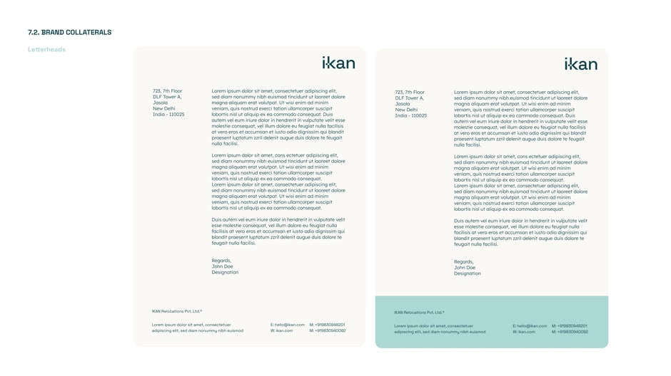 Letterhead templates and safe areas