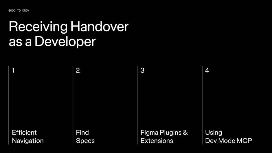 Receiving Handover as a Developer