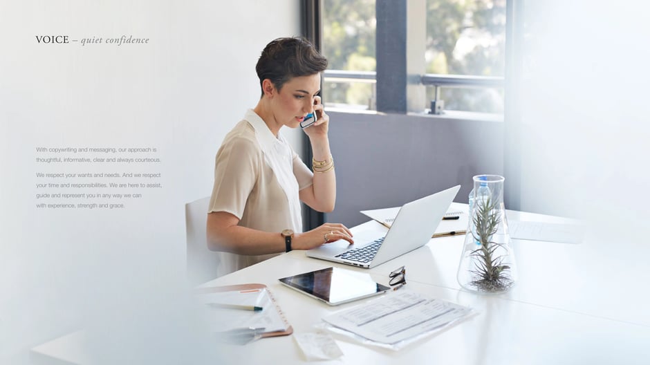 Brand voice: quiet confidence