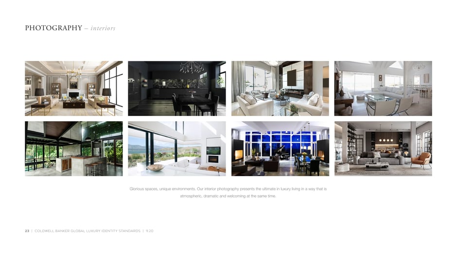 Interior photography showcases atmospheric, dramatic yet welcoming framings that present