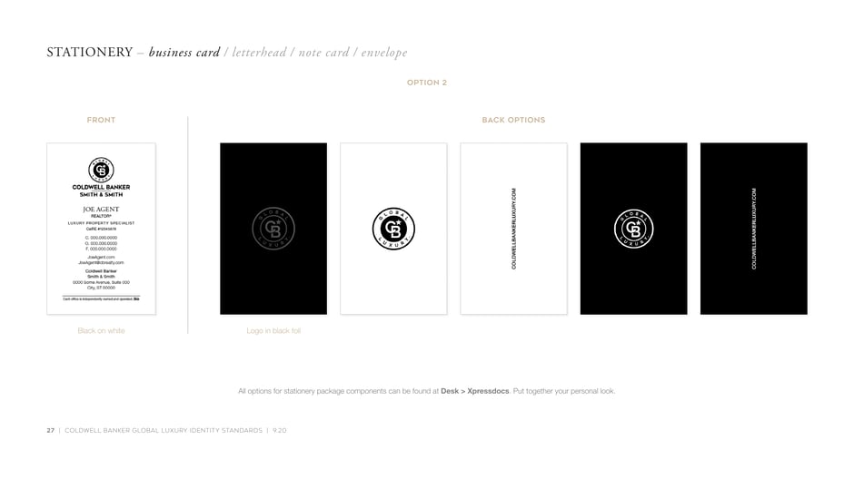 Stationery: business card (Option 2)
