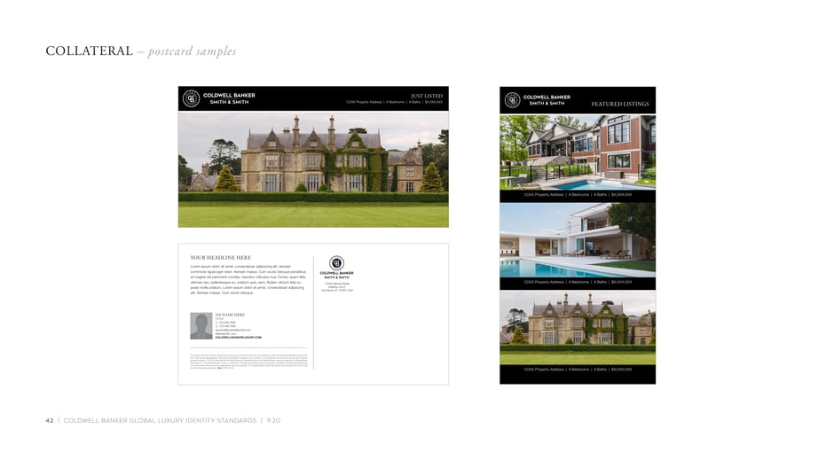 Postcard samples: vertical and column formats