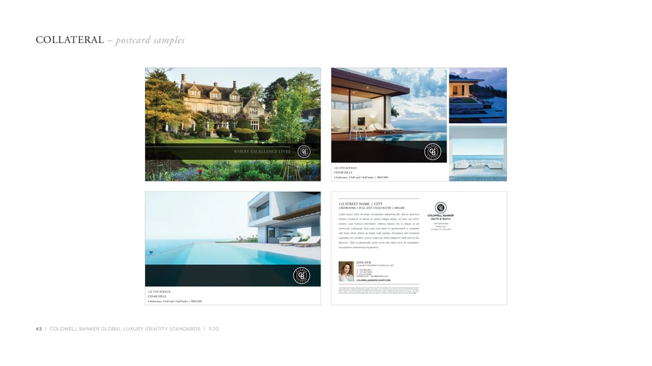 Postcard samples: alternate two-sided treatments