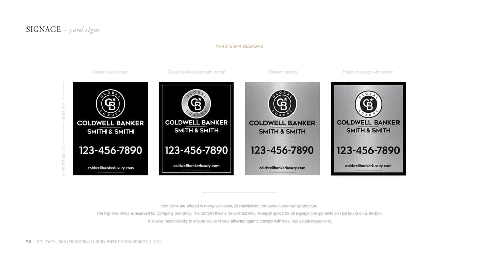 Signage: yard sign designs and layouts