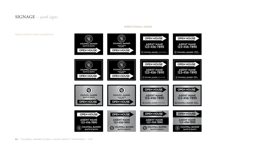 Directional signs and open-house templates