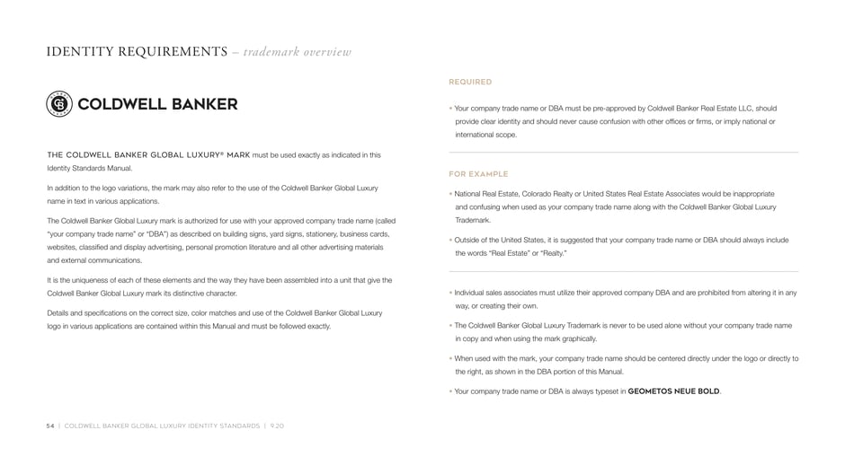 Identity requirements: trademark overview