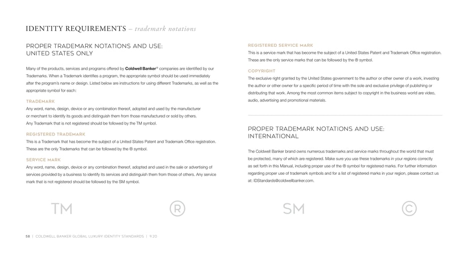 Proper trademark notations and international guidance