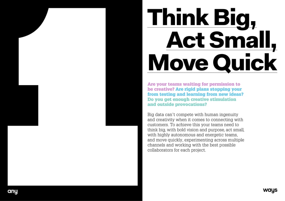 Think big, act small, move quick