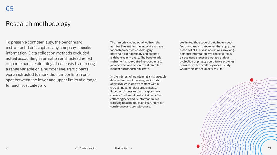The benchmark preserved confidentiality by excluding company accounting, asking participants