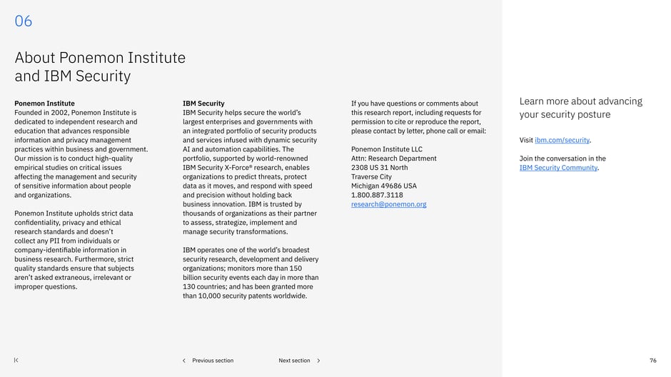 About Ponemon Institute and IBM Security