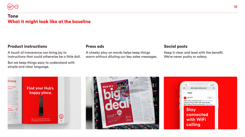 Baseline examples: product, press, social