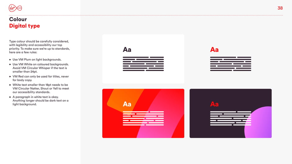 Digital type: colour rules