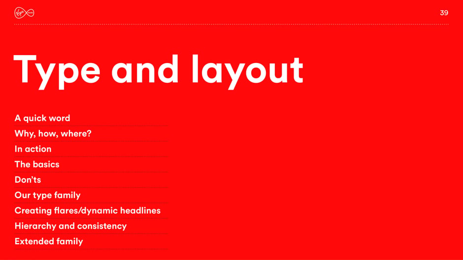 Section introduction listing topics on hierarchy, type family, creating flares