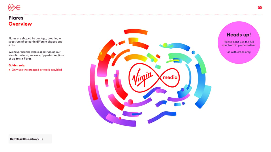 States flares are derived from the logo spectrum, designers should