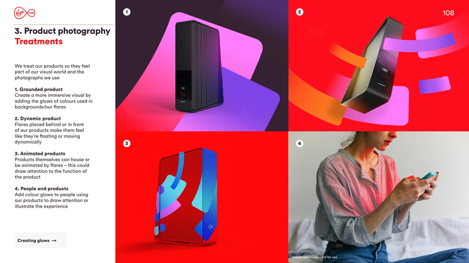 Describes treatments that integrate products into the visual world: add