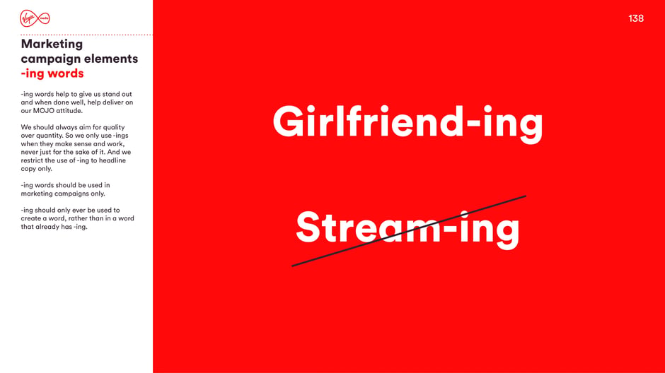 Rules for '-ing' words in campaigns: use them sparingly