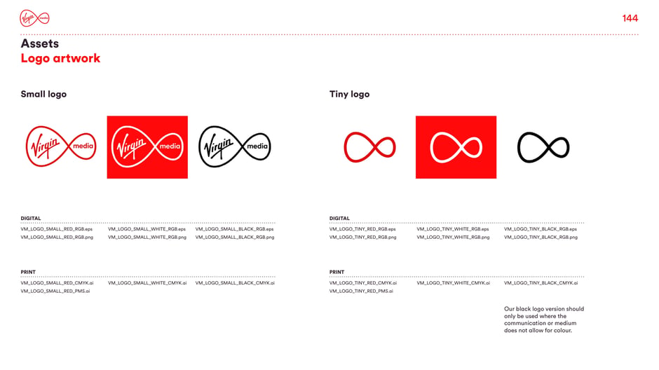 Small and tiny logo marks with file names