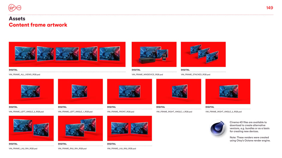 Content frame artwork and device mockups