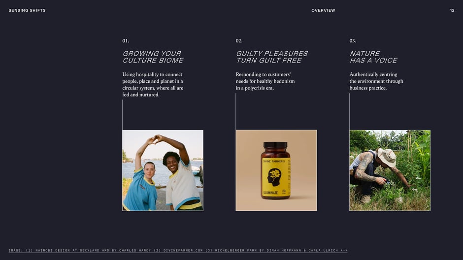 Overview: growing culture, guilt-free pleasures, nature's voice