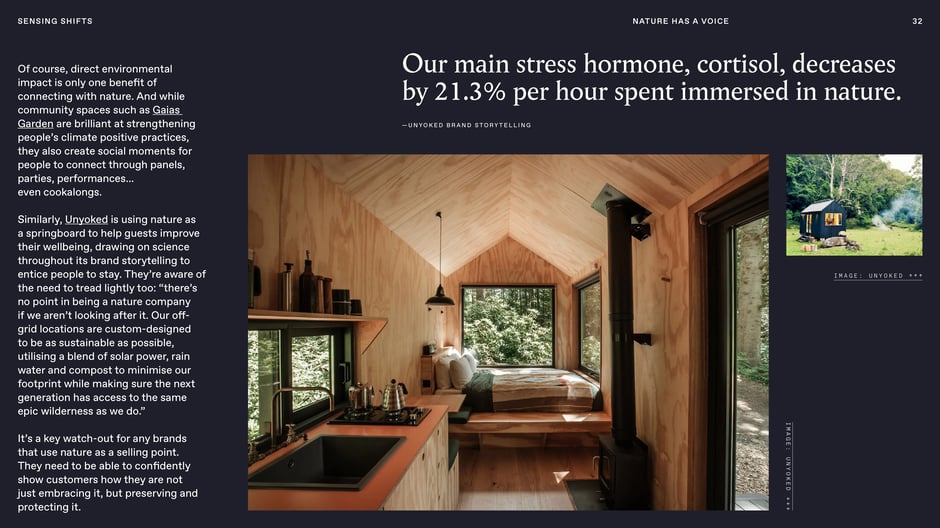 Cortisol falls ~21% per hour in nature