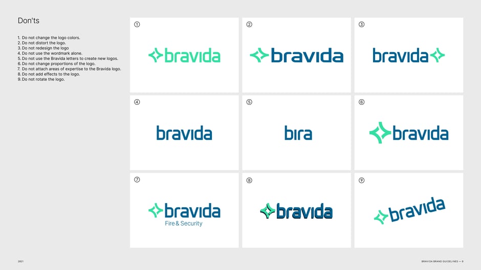 Don'ts: prohibited logo treatments