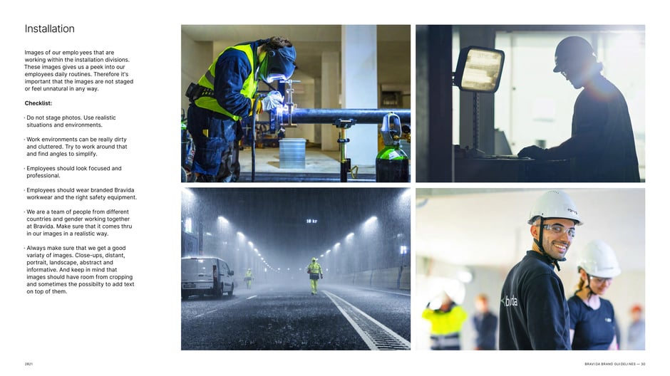 Installation photography should document real work environments (even dirty