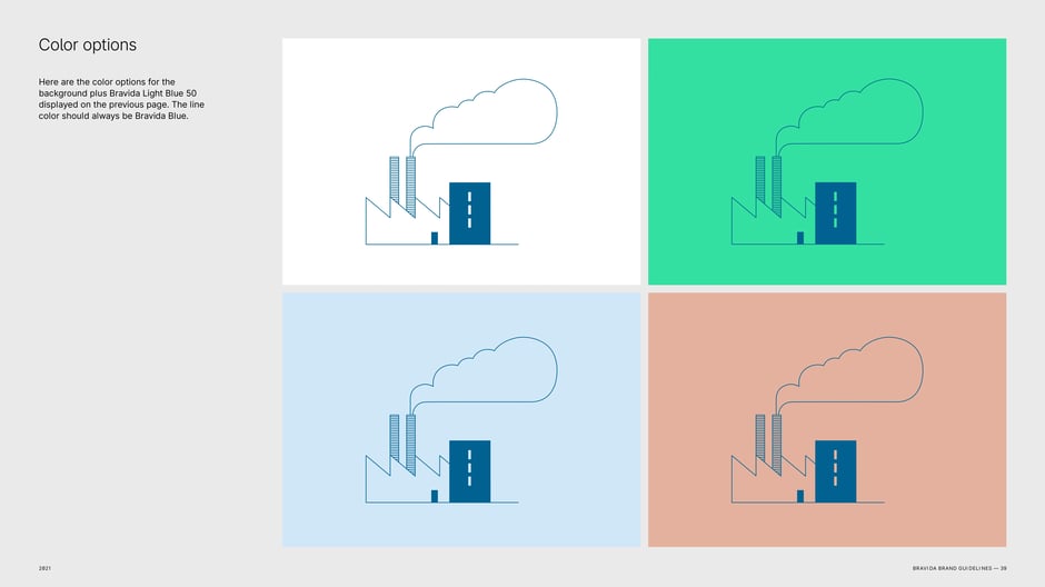 Color options for illustration backgrounds