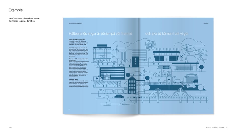 Example: illustration used in printed spread