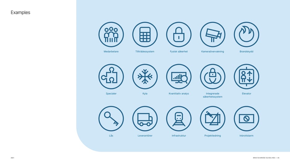 Additional icon examples for security and building systems including employees