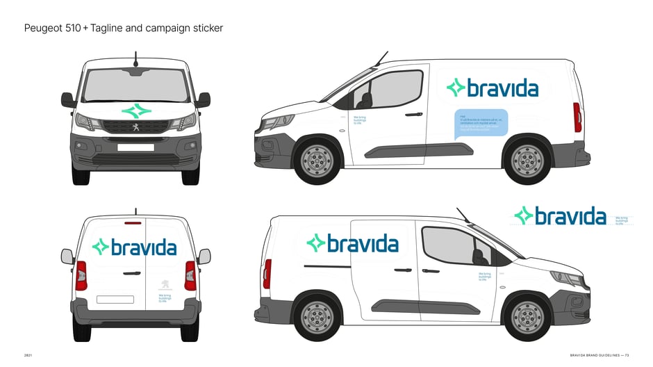 Peugeot 510: tagline and campaign sticker placement