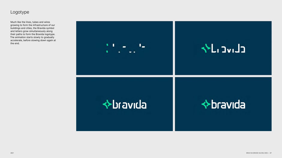 Describes the logotype animation sequence where the symbol and letters