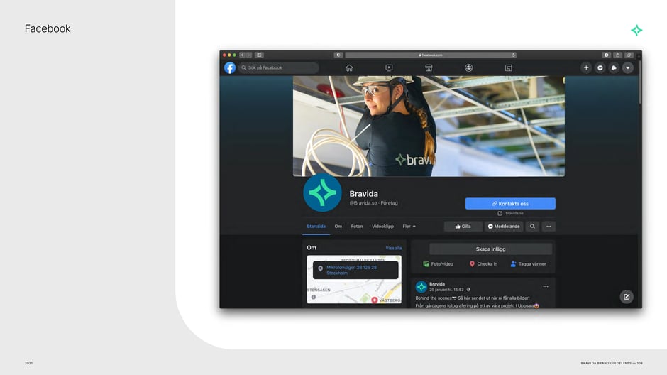 Facebook: desktop page mockup