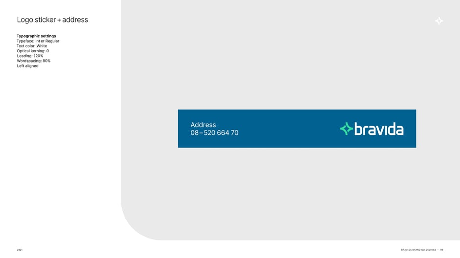 Logo sticker + address