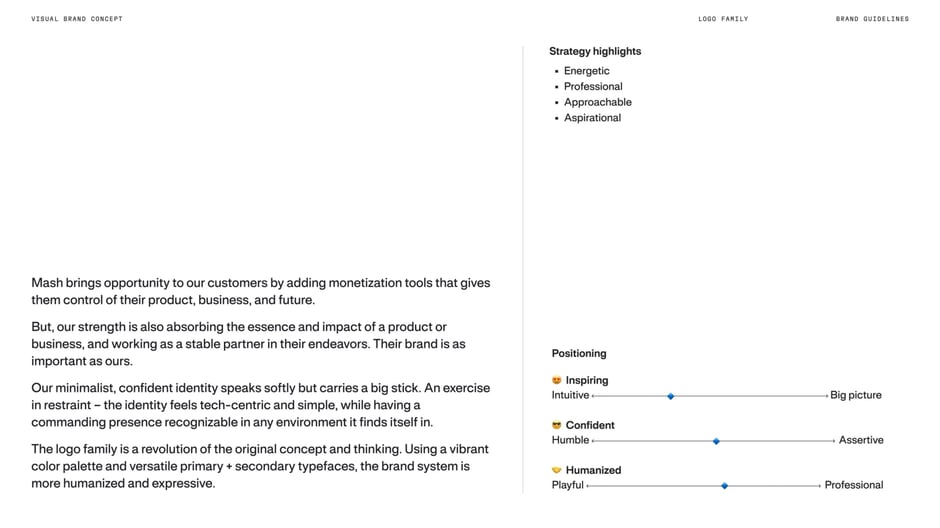 Visual brand concept and positioning