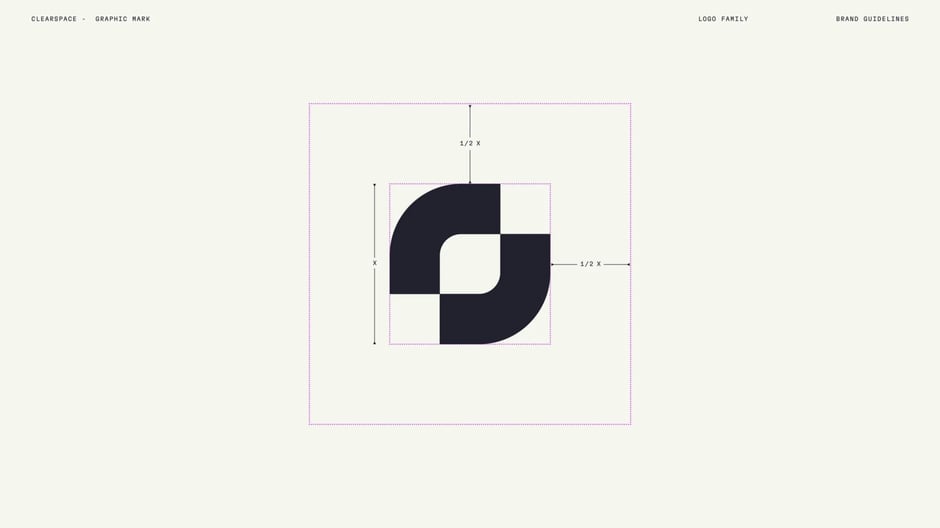 Graphic mark clearspace and minimum spacing
