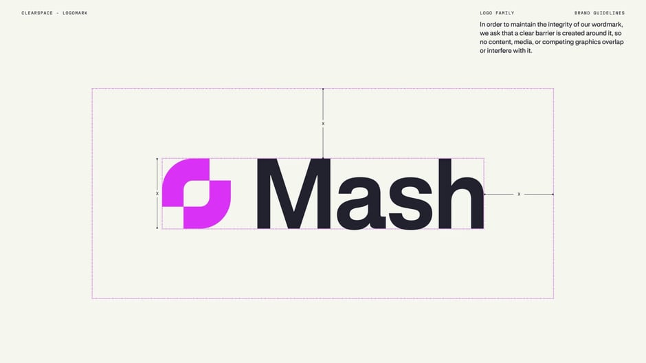 Clearspace rules for logomark and wordmark