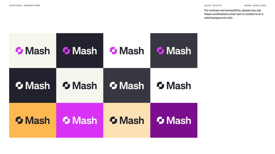 Approved logo lockups on brand backgrounds