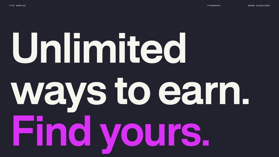 Type samples: large display slogan