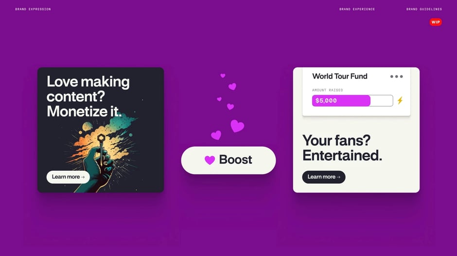 Brand expression: Boost CTA and campaign cards