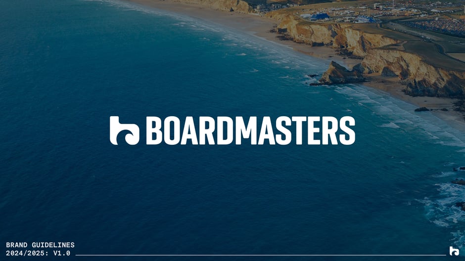 Boardmasters Brand Guidelines 2025 — cover slide