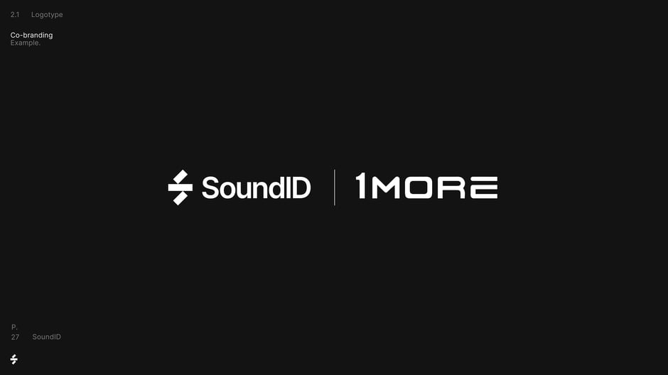 Example system shows SoundID and a partner logotype separated