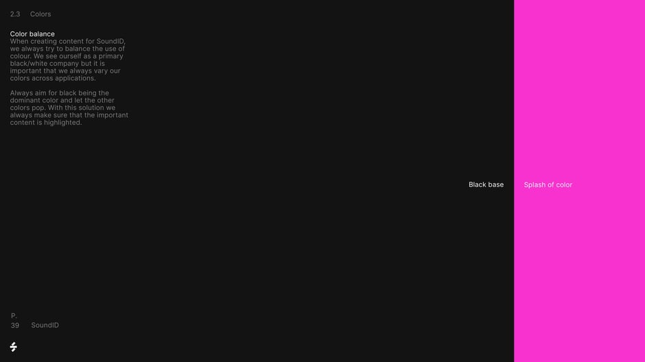 Color balance: black base with splash