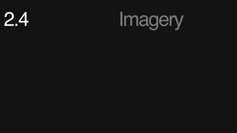 Introduces the imagery guidelines that establish the brand's photographic style