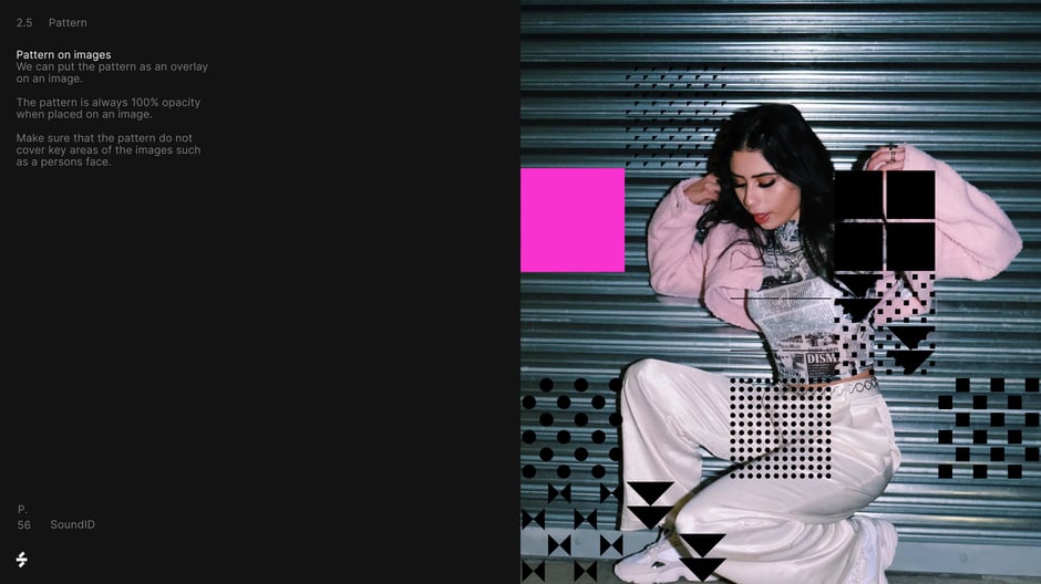 Use the pattern as a full-opacity overlay on images