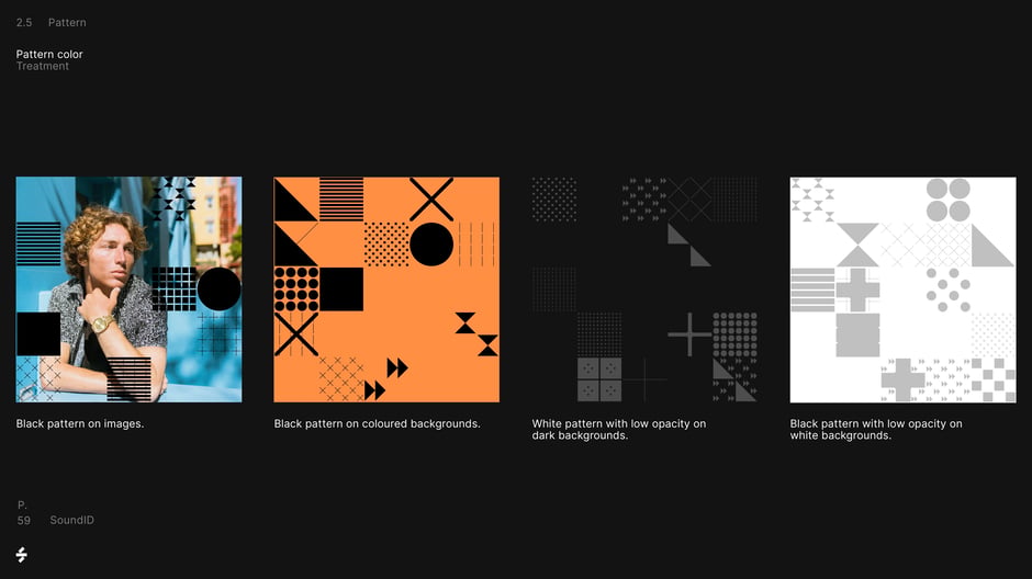 Pattern color treatments for different backgrounds