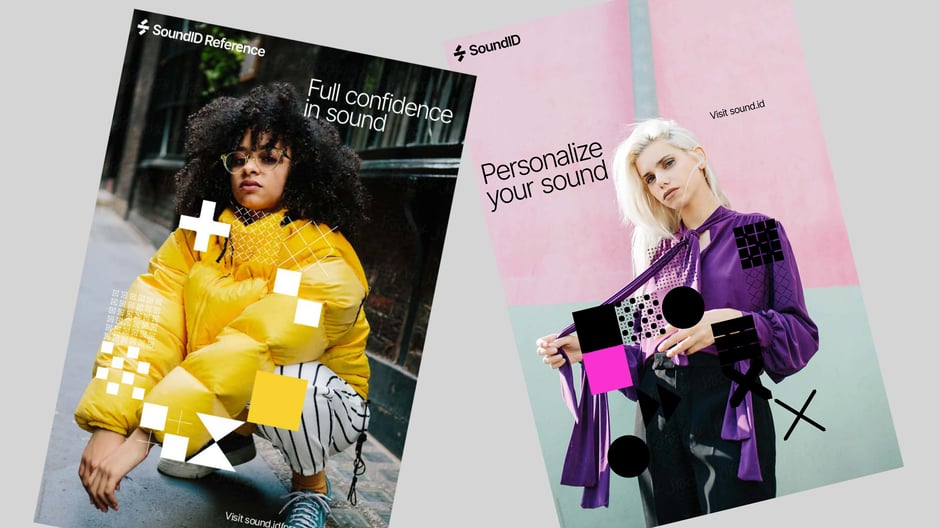 Editorial poster framings for SoundID