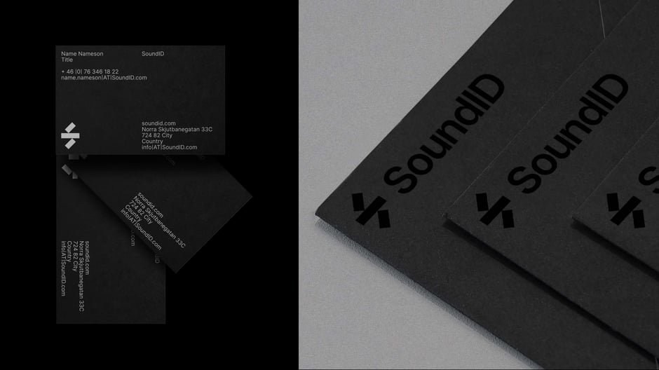 Business cards and embossed logo treatments