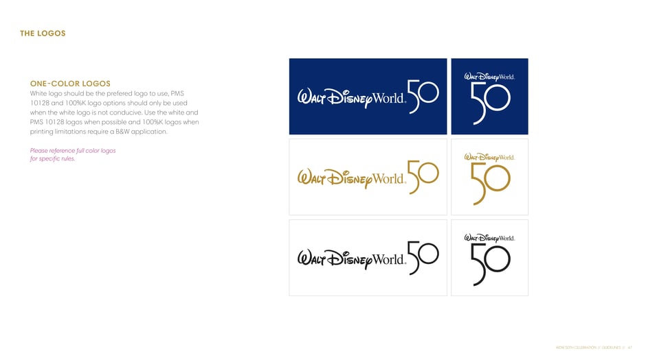 One-color logo options: white, gold, black