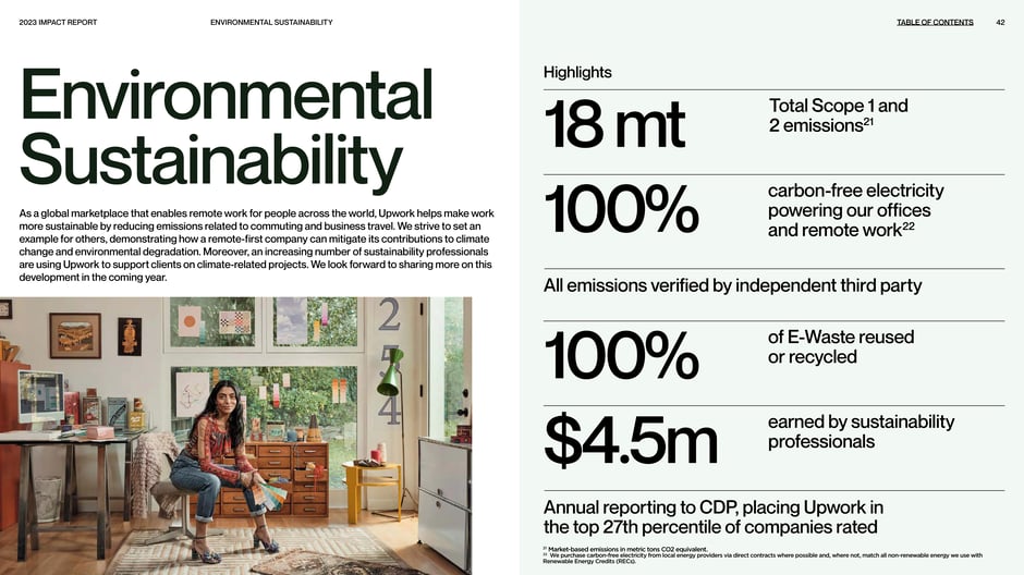 Environmental Sustainability: highlights and metrics