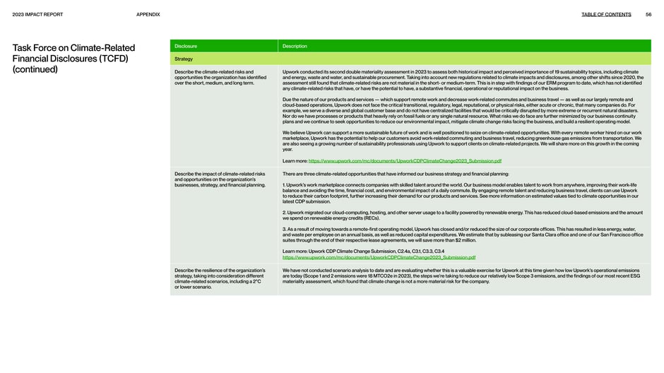 TCFD: strategy, materiality, and opportunities